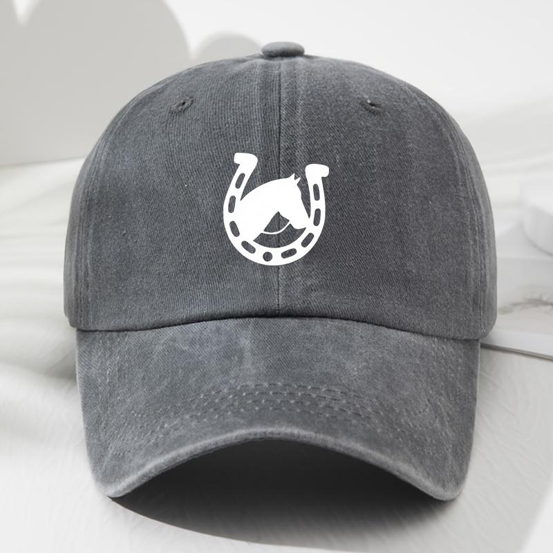 Horseshoe Soft-top Baseball Cap for Men and Women Retro Fashionable Outdoor Hat Adjustable