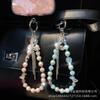 Crystal Phone Chain Cute Bunny Ears Rhinestone Tassel Hanging Chain Frosted Pearl Chain Rope Sweet Cool Phone Pendant Alloy