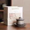 Retro national style ceramic cover bowl gift box storage bag packaging gift sealed jar high-end gift Dehua ceramics