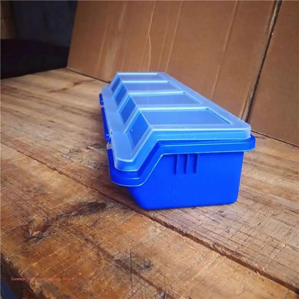 1Pcs Durable 4 Compartments Parts Storage Box Blue Red with Lid Screw Organizer Box Display Plastic Tool Part Container Bin