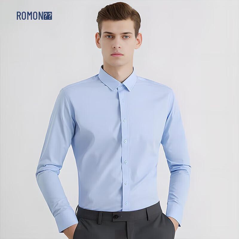 ROMON Men's Business Formal Long-Sleeve Shirt