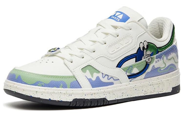 Men's Sneakers Anta AOYU Slip Resistant Abrasion Resistant Low top Skateboard Shoes Men's White Green