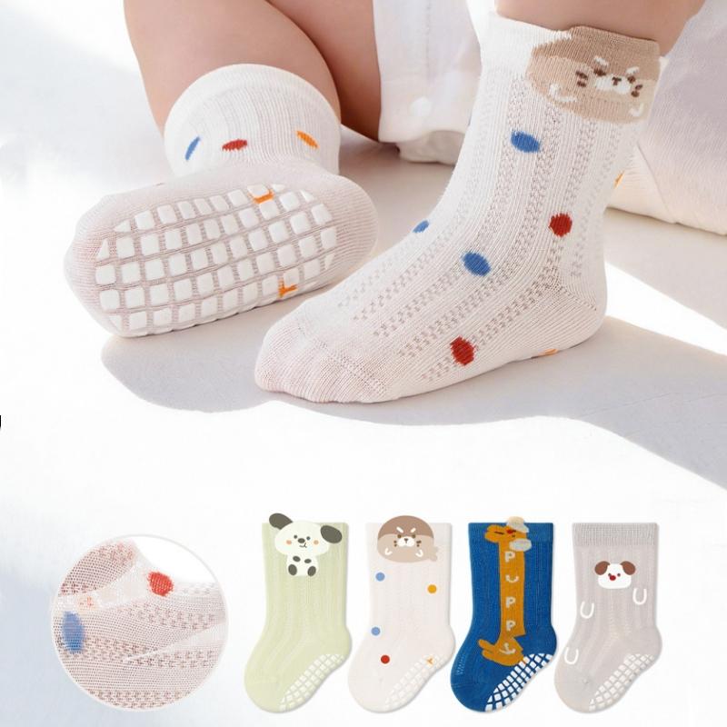 Baby Girls Socks Soft Cartoon Cotton Non-slip Socks Children Girl Mesh Anti-slipping Socks Indoor Floor Socks
