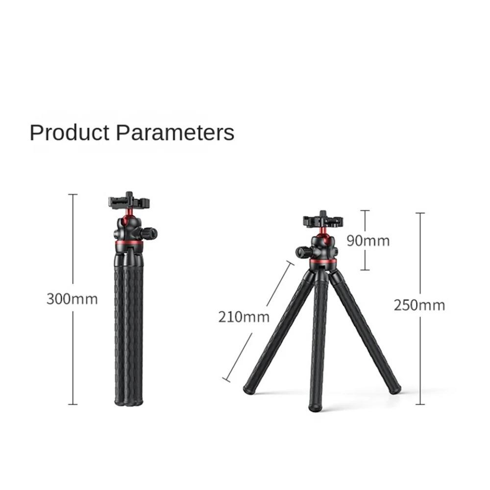 2025 New Flexible Octopus Tripod 2in1 Design Tripod With Phone Holder Side Cold Shoe 1/4'' Screw for Phone Camera DSLR
