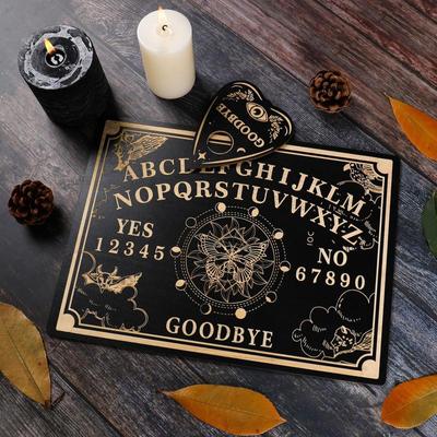 12 İnç Ouija Tahtası Ahşap Kehanet Sarkaç Tahtası Kazınmış Büyü Tahtası Cadı Güneş Sarkaç Tahtası Seti Wiccan Altar Malzemeleri