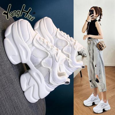 Fashion Casual Mesh Breathable Comfort Sneakers 2024 New Fashion Elevated Thick Bottom Wear Resistance Running Sports Shoes Women Summer