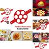 High-quality Red Silicone Egg Ring With Seven Holes For Perfectly Shaped Eggs And Pancakes