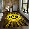 Yellow and Black Carpet with BVB 09 Logo and Radiant Design Suitable for Use As an Anti-slip for Living Room Bedroom Sofas