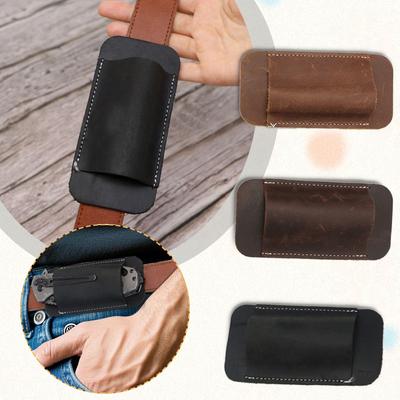 Vintage Leather Folding Knife Case Wearable Belt Pocket Knife Case Outdoor Knife Protective Case