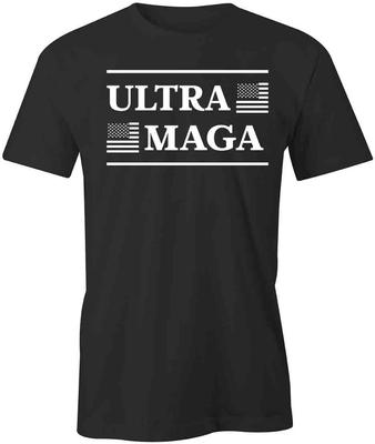 ULTRA MAGA FLAG TShirt Tee Short-Sleeved Cotton S1BSA963 TRUMP POLITICAL