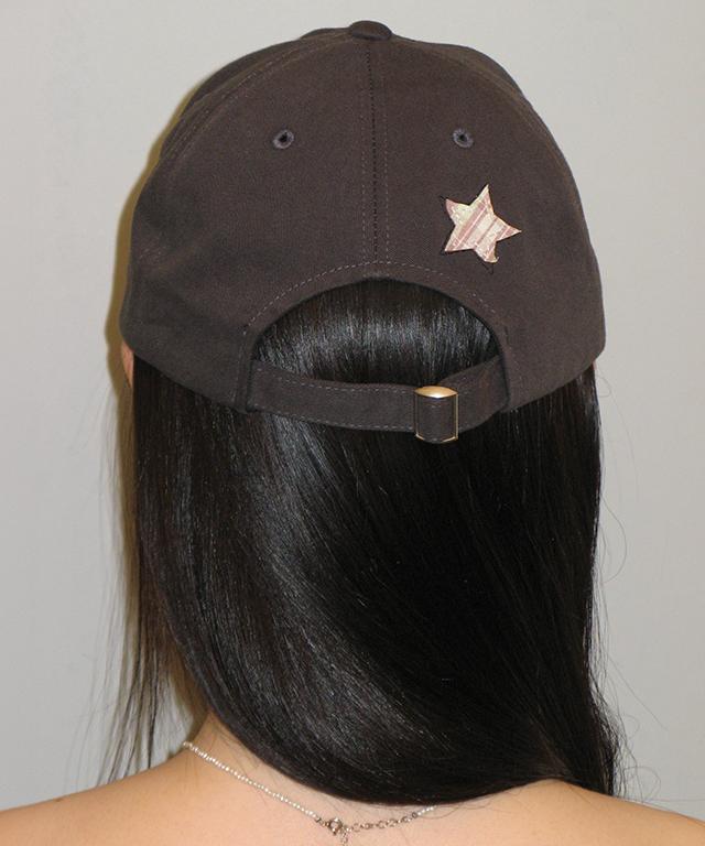 RONRON Star Patch Mixed Applique Ball Cap Charcoal