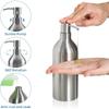 Stainless Steel Refillable Pump Bottle for Cleaning Liquids with Durable Construction Suitable for Kitchen Bathroom and Household Use