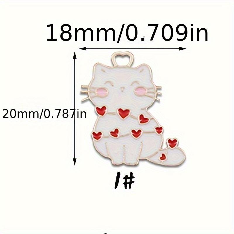 

Котячі Металеві Шарми з Емаллю, Милі Підвіски для DIY Намиста, Браслета, Сережок, Брелок, Подарунок на День Святого Валентина 10pcs білий