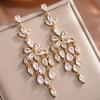 ZAKOL Luxury AAA Cubic Zirconia Chandelier Drop Dangle Earrings for Women Charm Water Drops Crystal Wedding Party Zircon