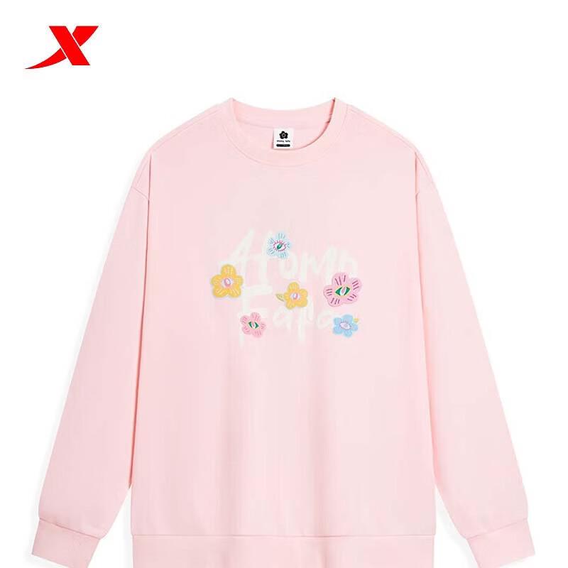 XTEP Women s Printed Casual Pullover Sweatshirt L