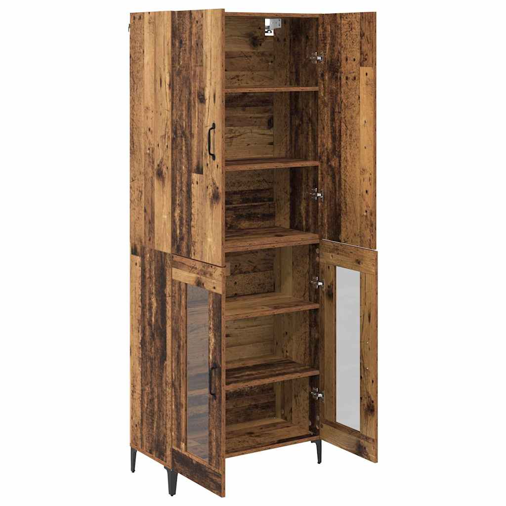 Wall Mounted Highboard Reclaimed Wood Look 69.5 x 34 x 180 cm Engineered Wood