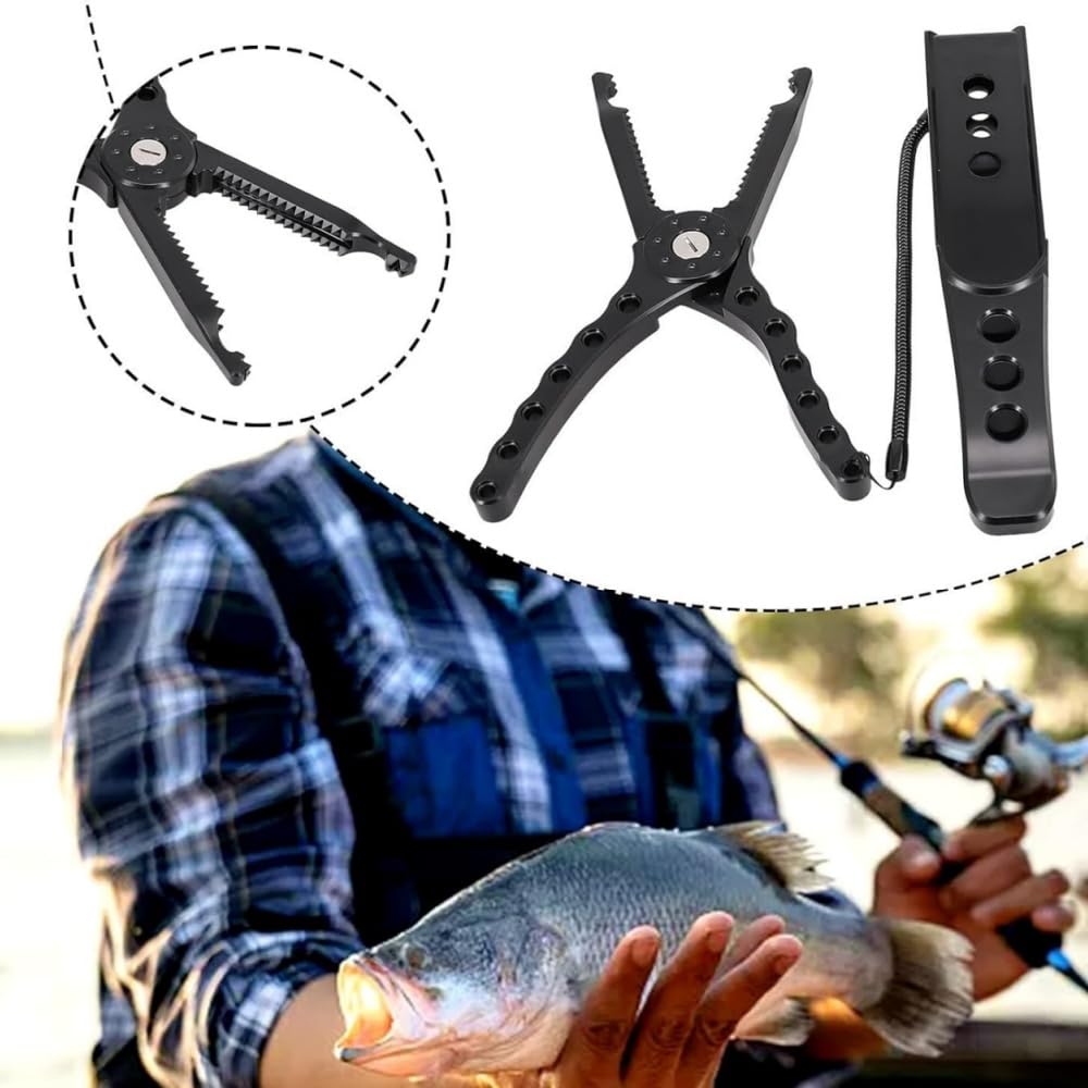 Tragbarer Fischgreifer Fischfänger mit rutschfestem Angelgriff und Seil