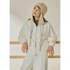 Women Loose Fit Velour High Neck Zip Up Ivy Qq422ofto3