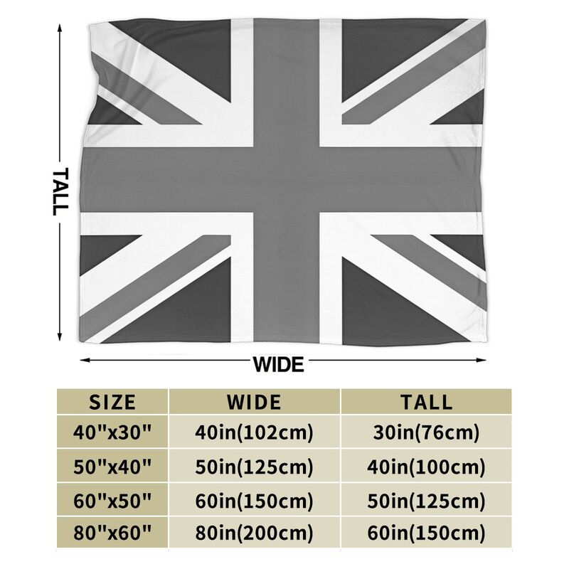 Custom Union Jack Flag Throw Blanket Ultra Soft Cozy Fleece Blankets Portable Lightweight Flannel Blanket for Bed Sofa