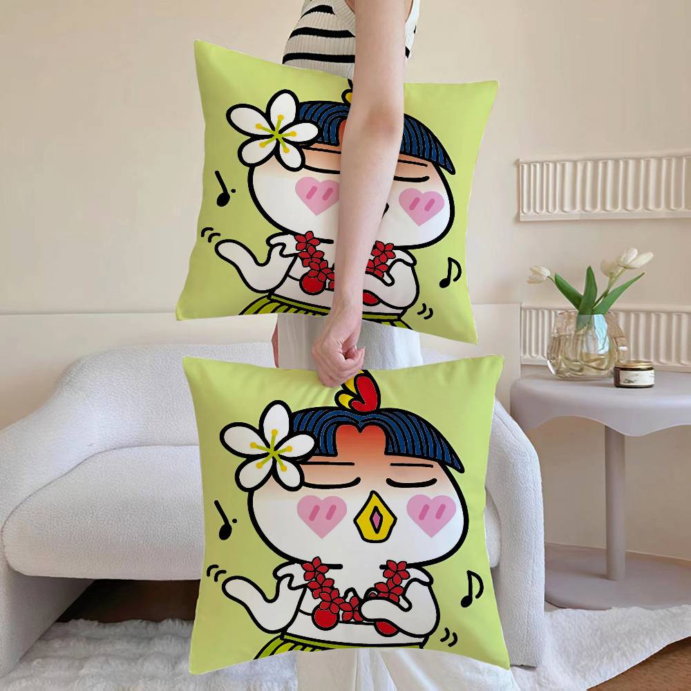 Kwaii Anime BBuldak RRameSn Pillow Case Antidustmite Pillowcase Invisible Zipper Silky Sofa Cushion Cover