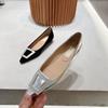 Fashion Women's Shoes Flats 2025 Spring Autumn New Fashion Pointed Shallow Cut Shoes Rhinestone Buckle Comfortable Low Heel Shoes Ladies