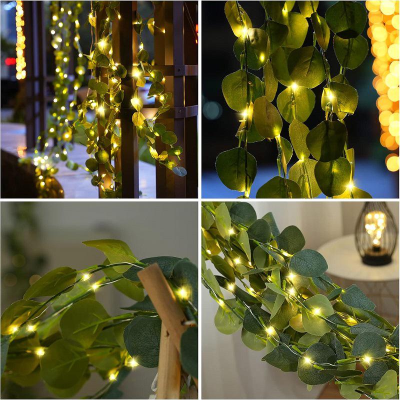 Eucalyptus Leaf LED String Lights for Wedding & Holiday Decoration
