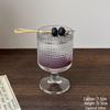 Vintage Sunflower Embossed High-Footed Glass Cup