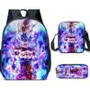 Dragon Ball Backpack Cross-border Trend Backpack Retro School Bag Dragon Ball Cartoon Three-piece Set