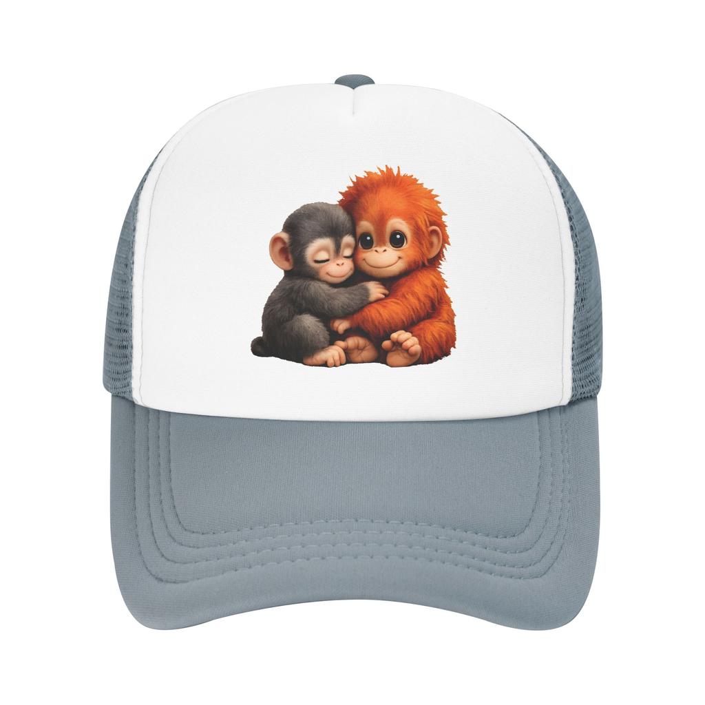 Punch Monkey Cute Mesh Baseball Caps Adult Casual Trucker Worker Cap Hat Adjustable Summer Trucker Hats