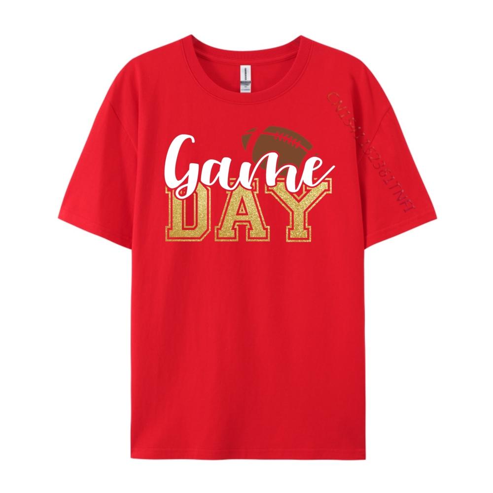 Football Game Day White T Shirt Men Christmas Tshirt Graphic Tee Original Mens TShirts Creative Classic S