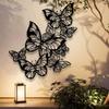 Waterproof Hanging Wall Art Black Butterfly Hanging Ornament  Garden Fence
