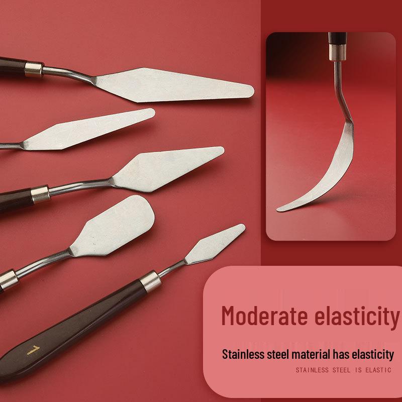 5-Piece Stainless Steel Palette Knife Set for Oil and Gouache Painting