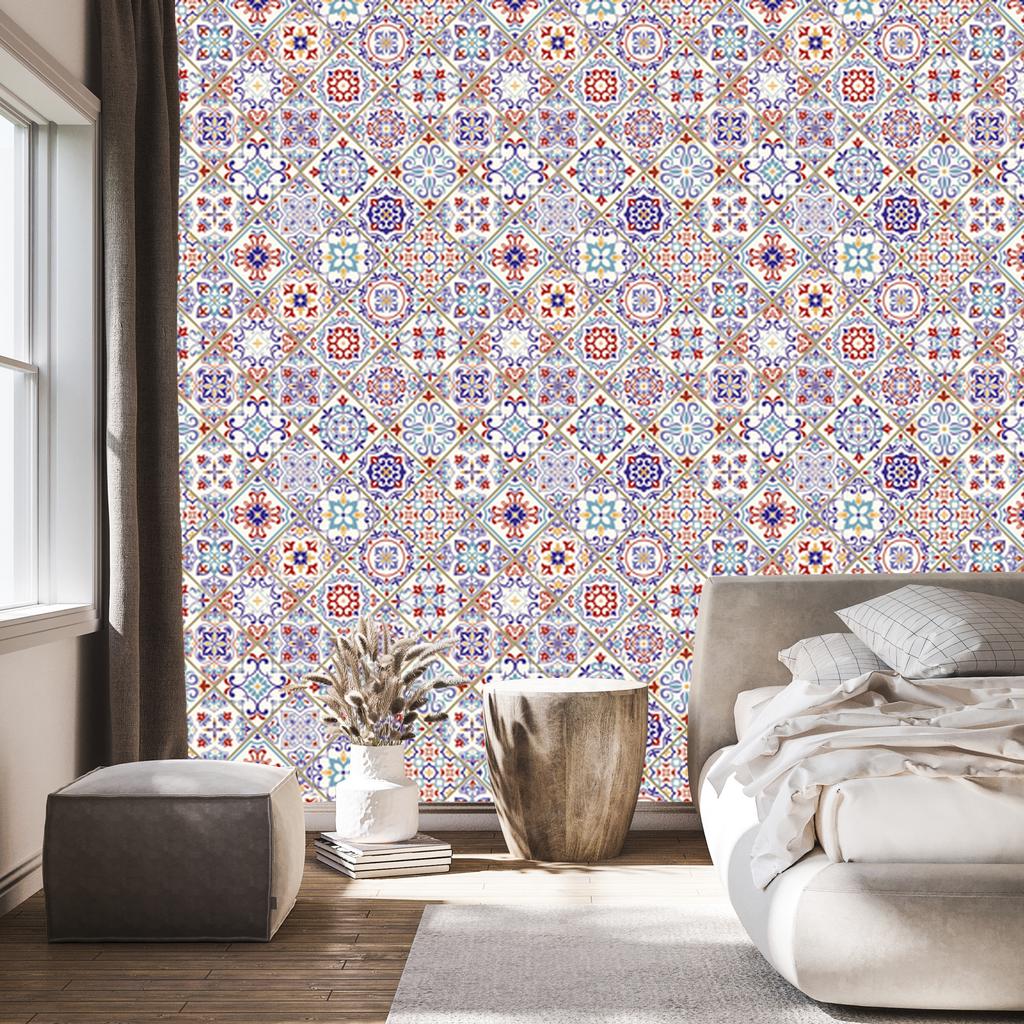Wallpaper Tiles and colorful mosaics for living room and bedroom 50x1000