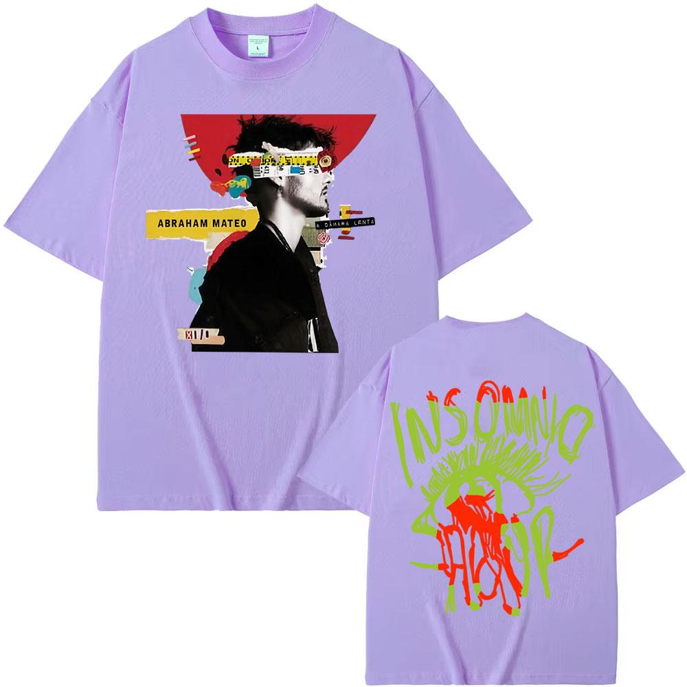 Abraham Mateo Insomnio Album Tour 2025 Merch T Shirt Men Women Harajuku Y2k Short Sleeve T-shirts 100% Cotton T-shirt Streetwear