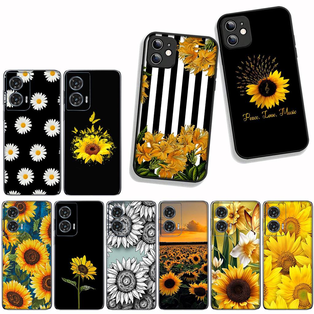 For Samsung Galaxy A55 A54 A25 A36 A17 A26 A35 A33 A34 A14 A37 S8 S9 S20 S21 FE S10 Plus Phone Case Sunflower Flower Yellow