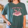 Stay Salty T Shirt Skeleton Beach Funny Size Up For Oversized Vintage Casual Designer Clothes Slightly Comfortable