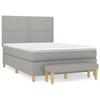 3137077 vidaXL Lit à sommier tapissier avec matelas Gris clair 140x200cm Tissu