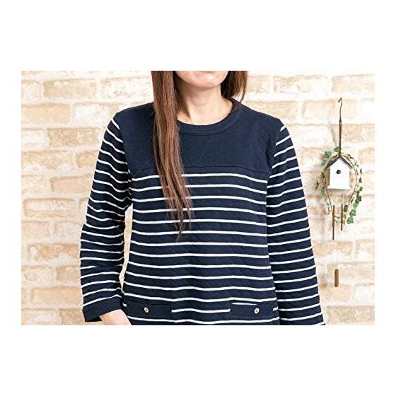 [K's Eye] Skin-friendly 100% cotton knit quilt pajamas, women's, winter, long sleeve, border, suitable for winter, nightwear, loungewear, loungewear,