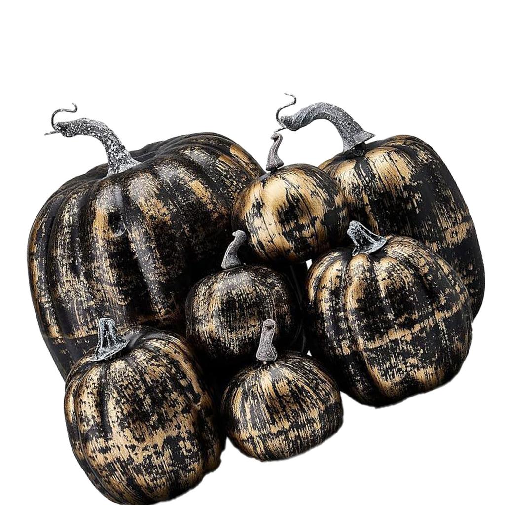 7 Stück Simulierte Kürbisse Glänzende Farbe Leicht Kreativ Wiederverwendbarer Schaumkürbis zur Dekoration Requisite