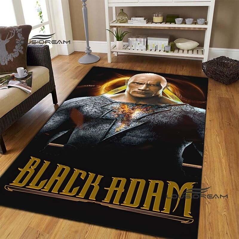Dwayne Johnson Movie Carpets and Rug Black Adam Carpet Floor Mat Living Room Bedroom Large Area Soft Carpet Kids Room Rug