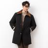 Mens Mid-Length Down Jacket Light Business Style Warm Winter Coat Slim Fit Solid Color Multiple Pockets