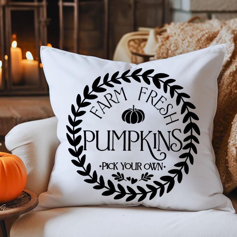 

Fall Pillow Cover Fall Decor Cushion cover Farm Fresh Pumpkin Pillow Cover Autumn Decor couch pillowcase Farmhouse Decor