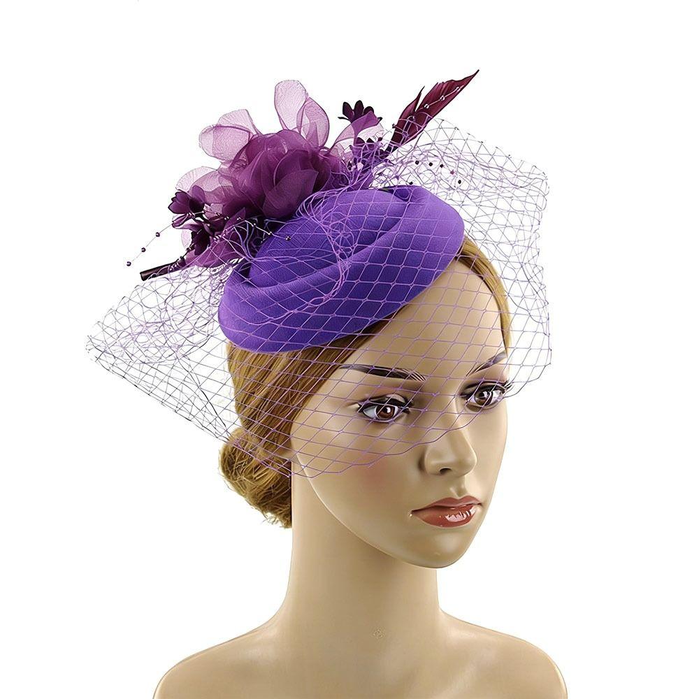 Veil Fascinator Caps Mesh Ribbons Headress Fashion Fascinator  Wedding