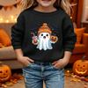 Kids Halloween Printed Long Sleeve Loose Fit Hoodie Pullover for Costume Party