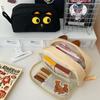 Fashion Pencil Case for Kids Cute Cartoon Embroidery Capybara Kitten Pencil Pouch Large Capacity Stationery Storage Bag