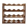 Wine Rack Pine Wood Wine Bottle Storage Shelf Display Organizer Decor for Countertop Home 4 Layer