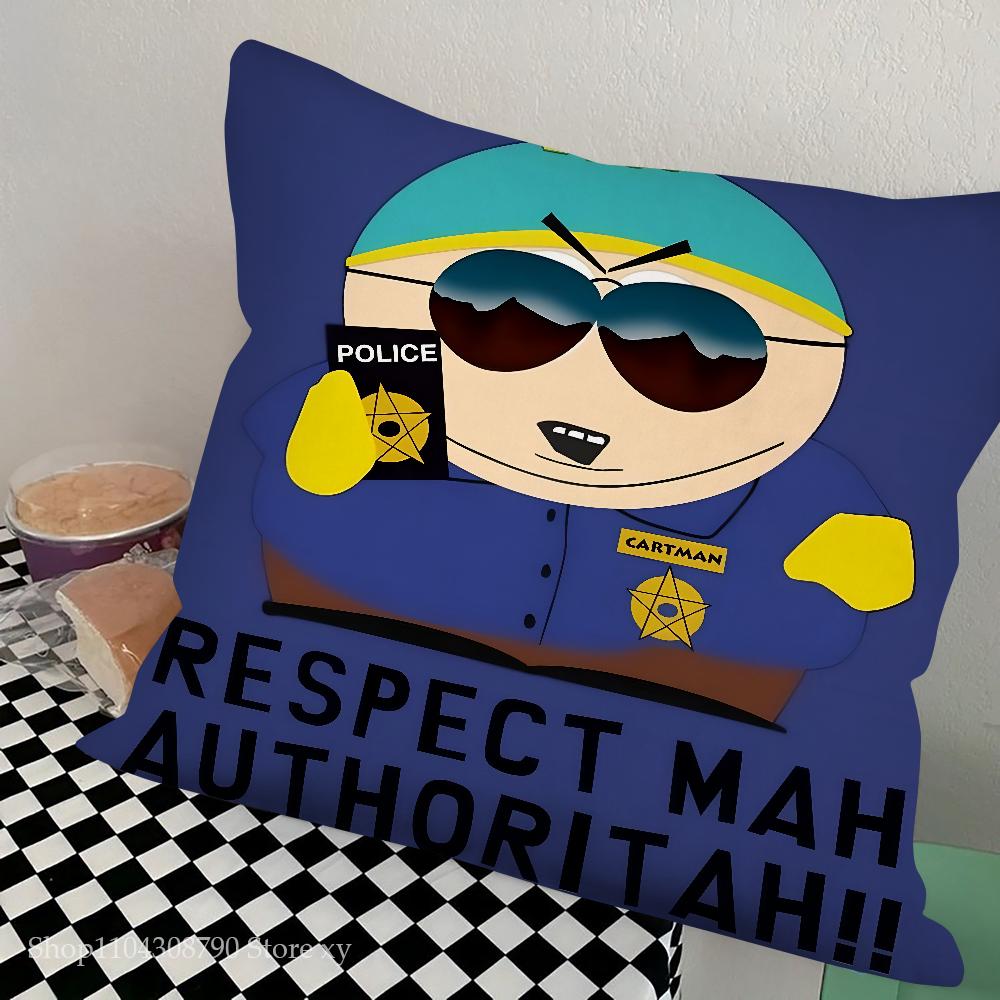 Funny S-South-P-Park Anime Pillow Case Square Pillow Bedroom Sofa Leisure Comfort Cushion Car Living Room Home Decoration