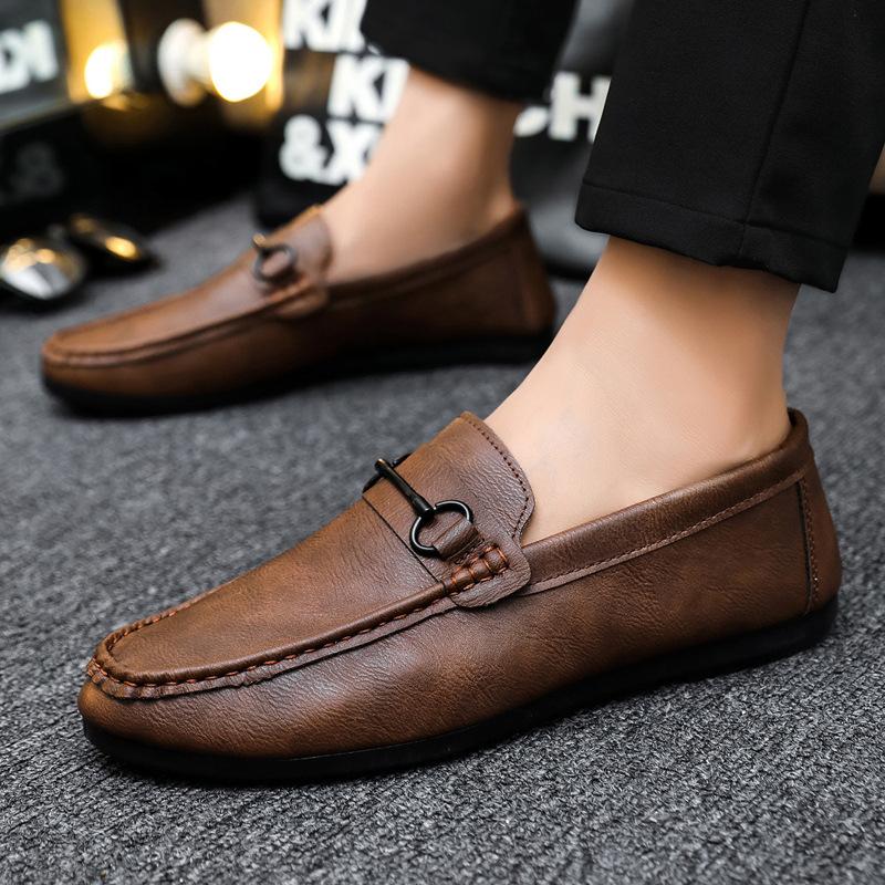 

Мягкая кожаная официальная одежда для работы с низким верхом, дышащая, модная, износостойкая, трендовая обувь Spirit Guy Love Doudou, легкая, с одной педалью 44