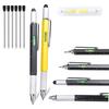 7 In 1 Multifunctional Pen Touch Screen Stylus Capacitive Pen With Screwdriver Ruler Levelgauge Refillable Ballpoint Pencil Tool