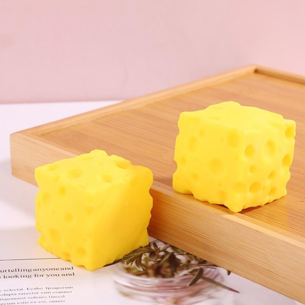 Super Soft Cheese Squishy Toy 5cm Slow Rebound Fidget Toy Cheese Stress Ball Home Decoration